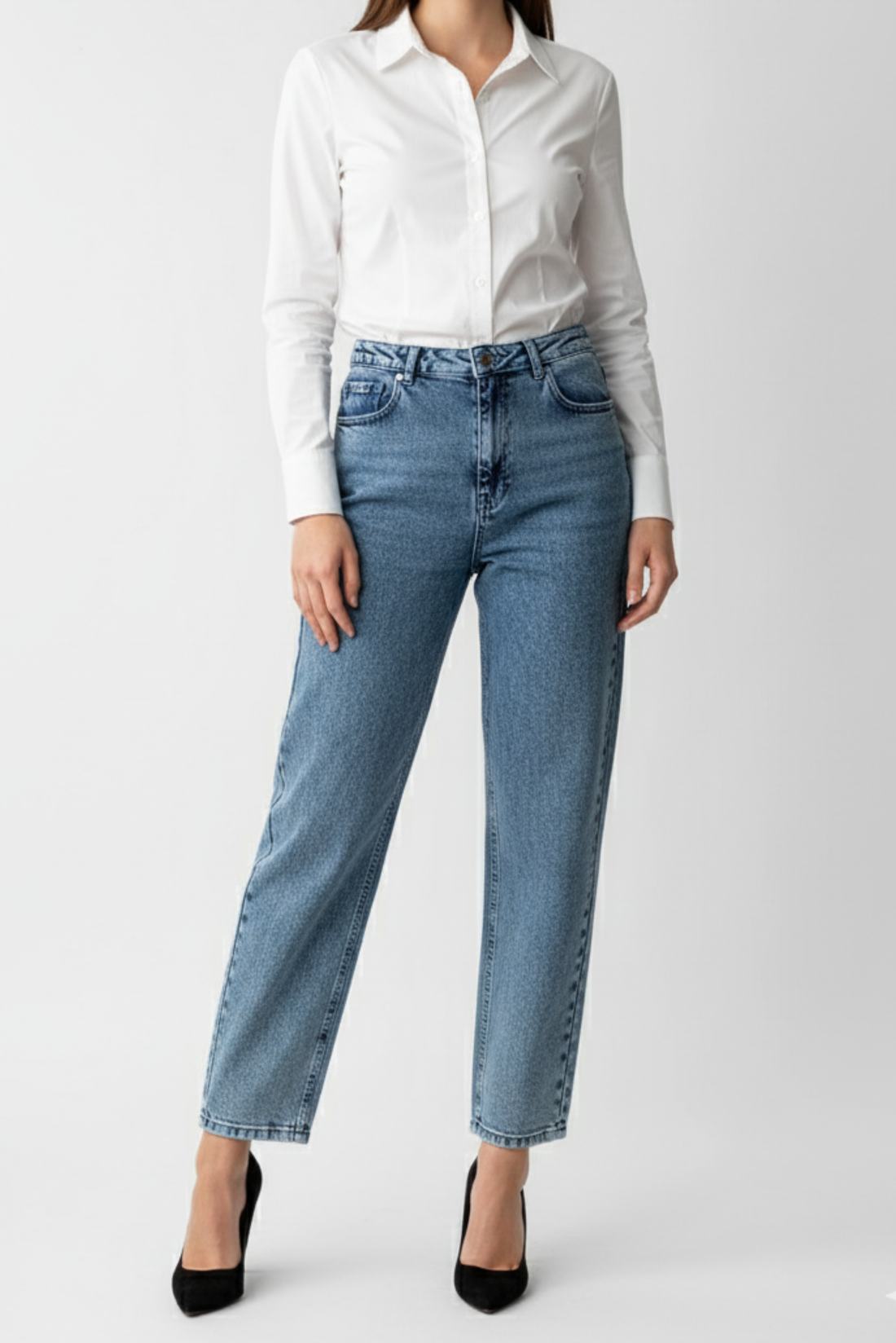Blue Straight Fit Jeans for Women