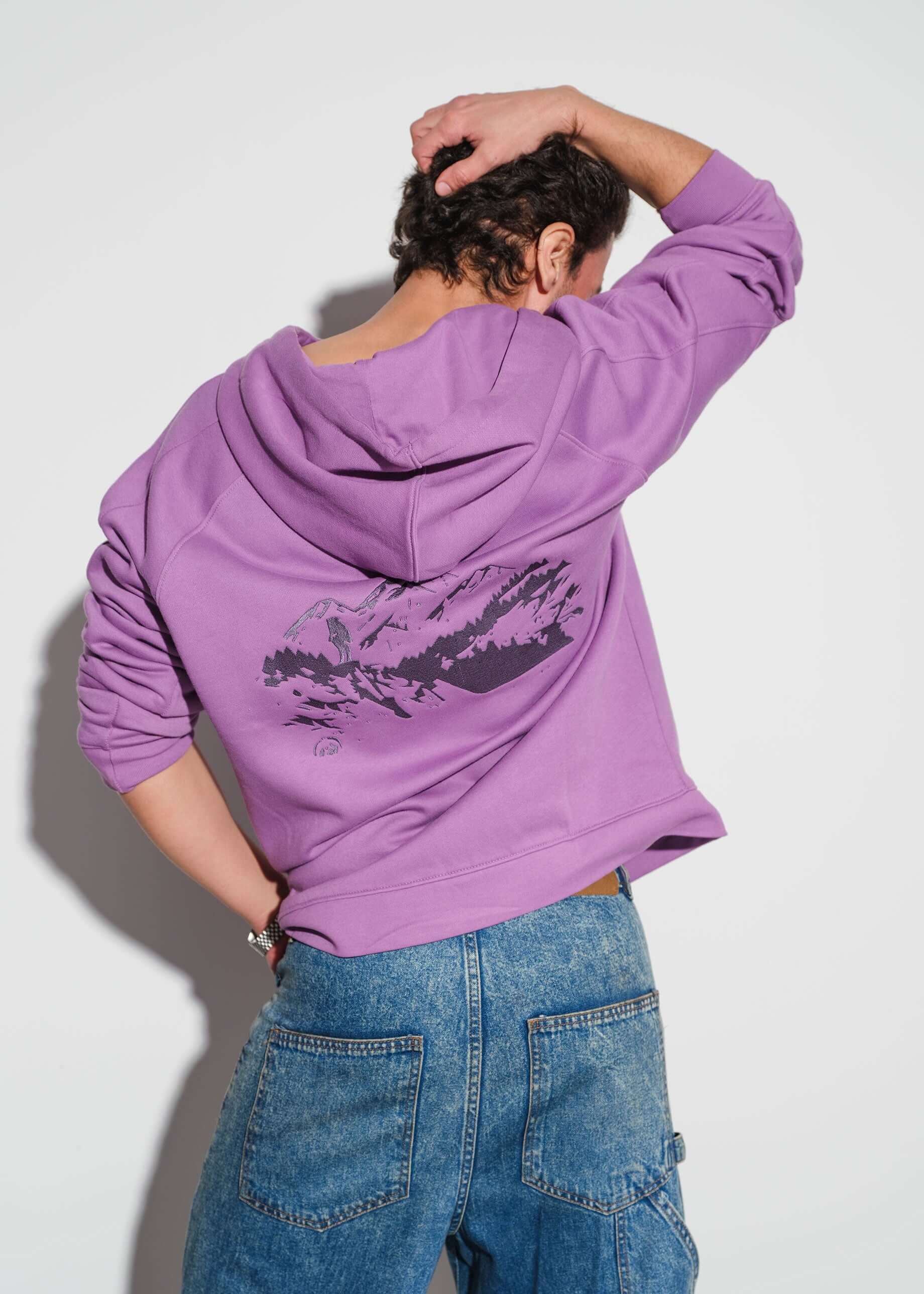 RAGLAN SLEEVES HOODIE - PURPLE