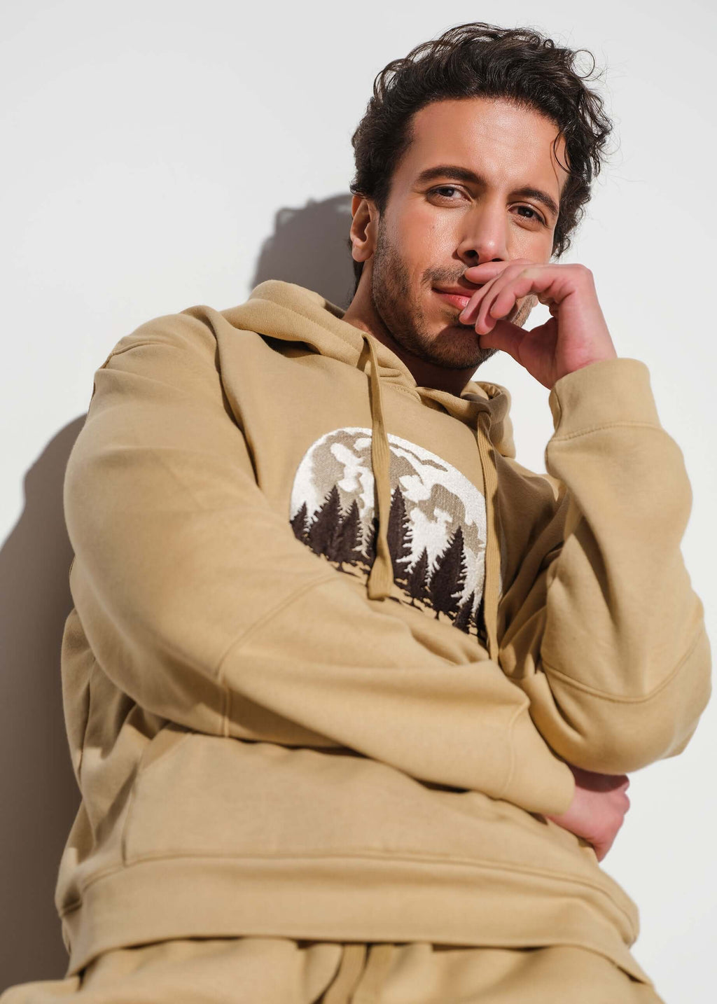 Drop Shoulder Hoodie - Khaki