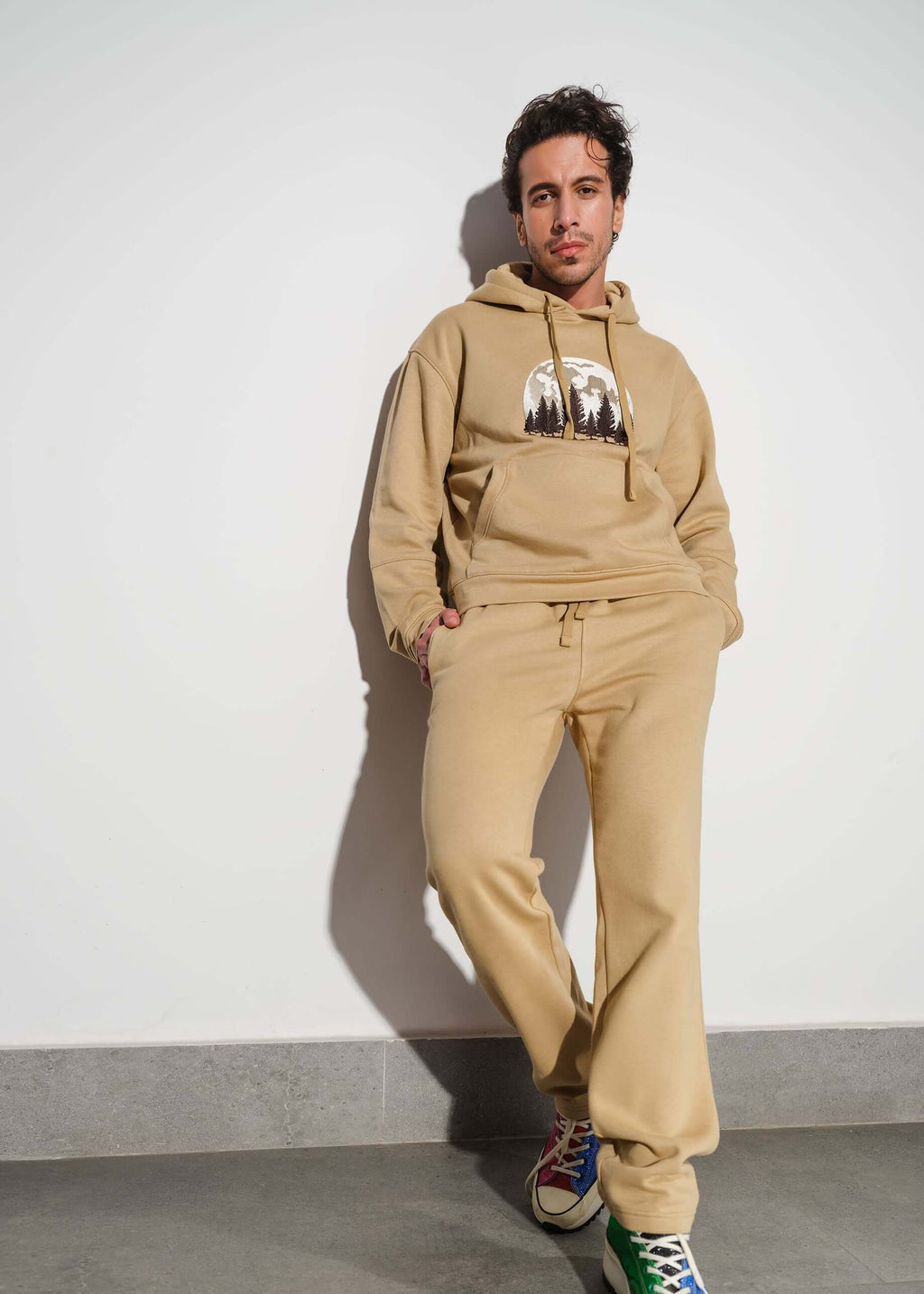Drop Shoulder Hoodie - Khaki