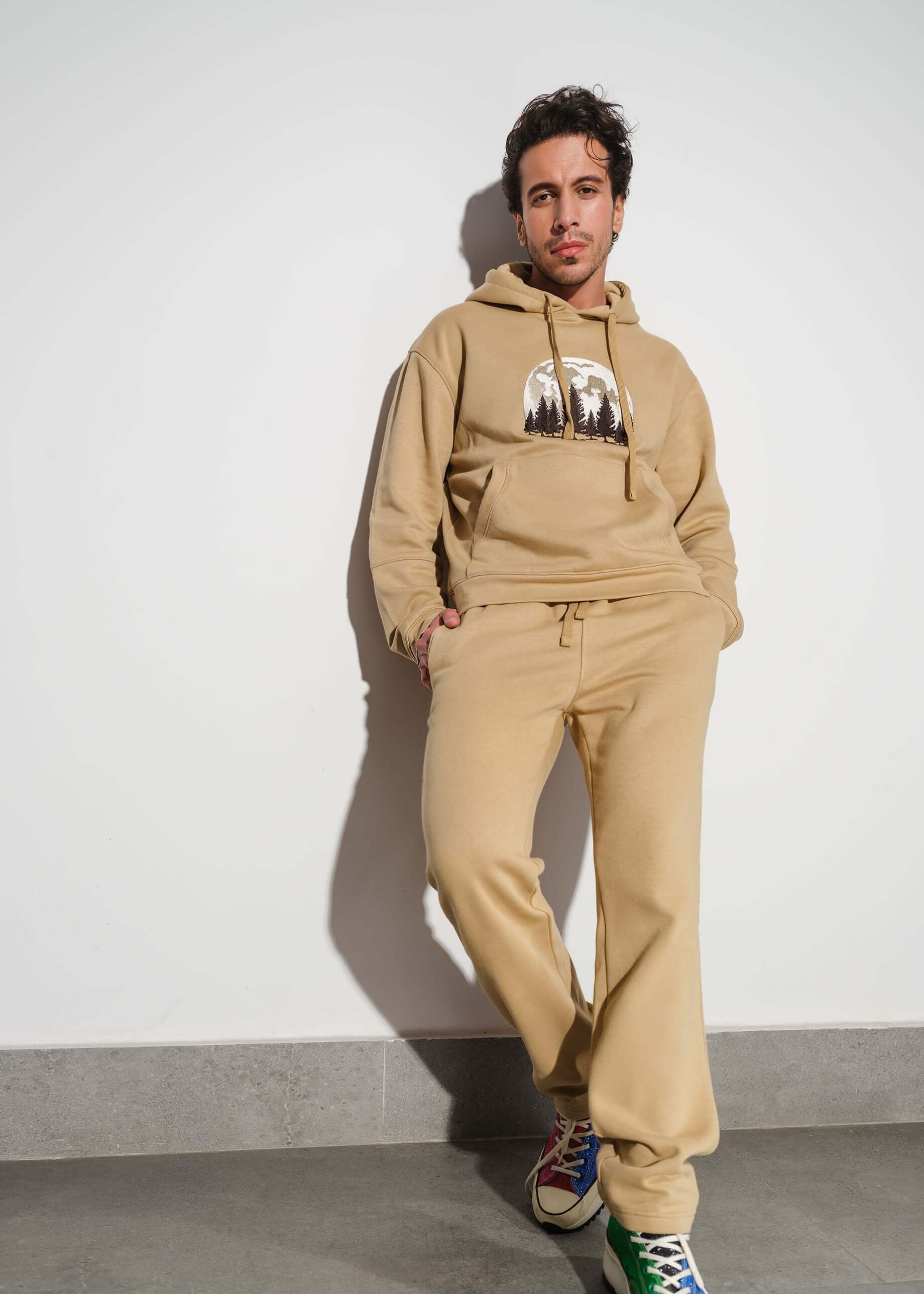 Drop Shoulder Hoodie - Khaki