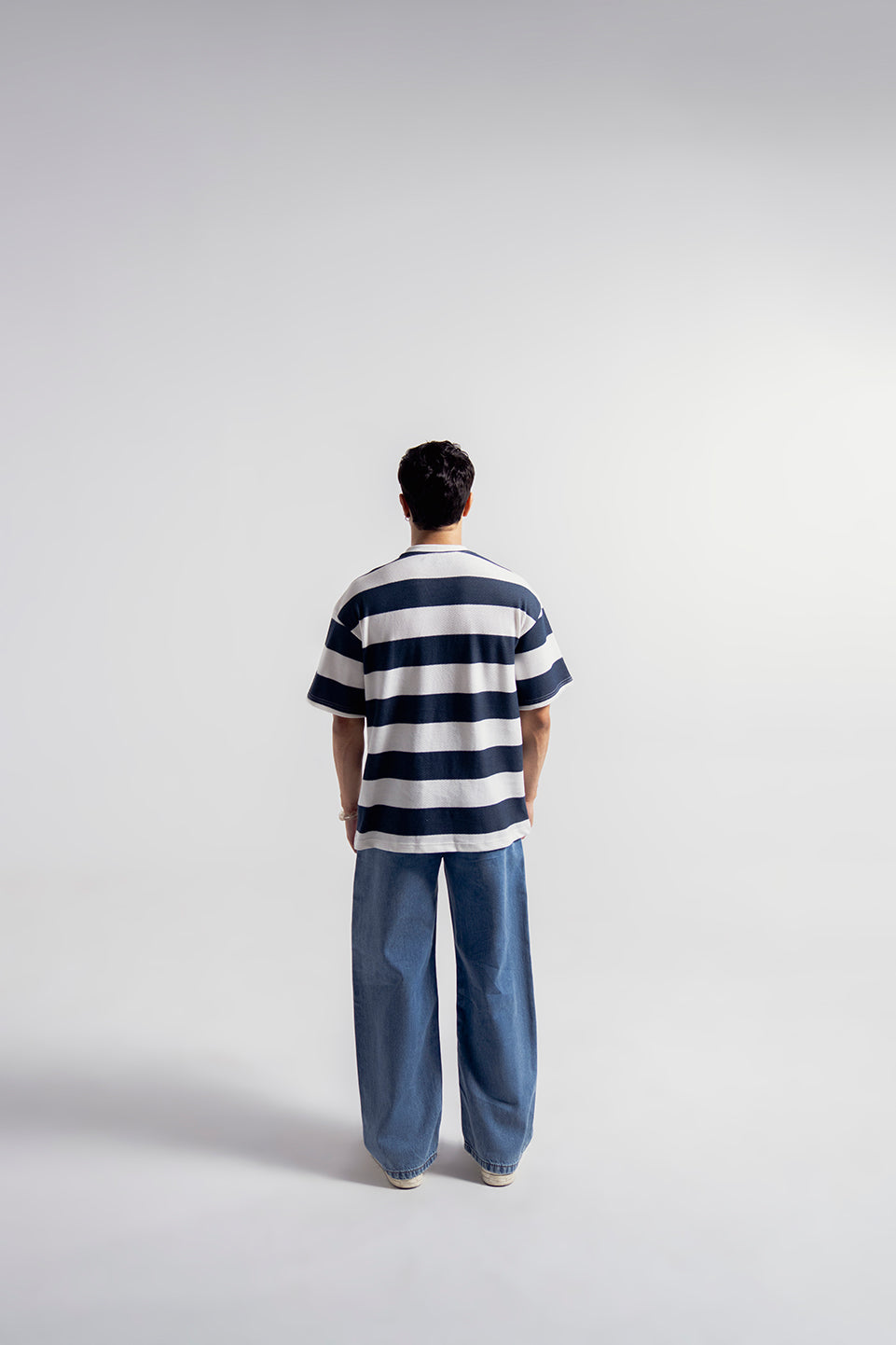 STRIPED PIQUE CREW TEE