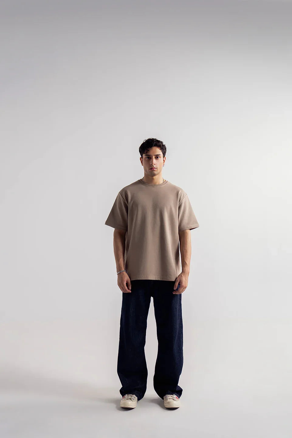 Beige oversized t shirt for men loose fit Pakistan