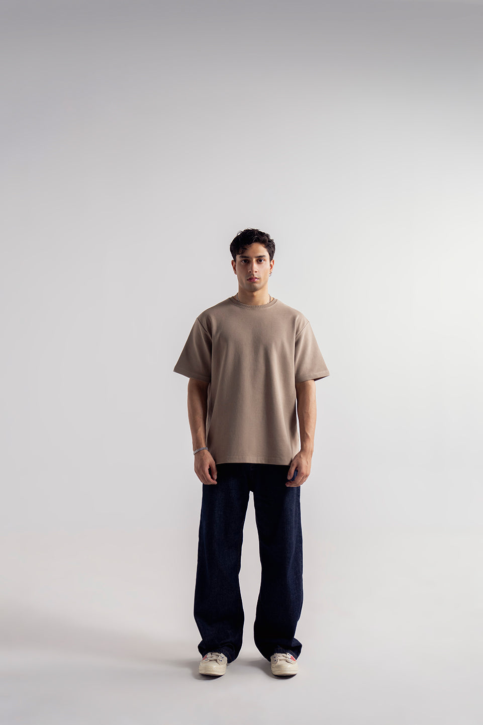 Beige oversized t shirt for men loose fit Pakistan