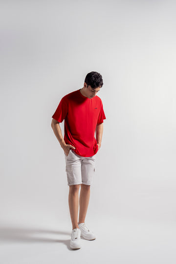Red ultra soft cotton t shirt for men short sleeve