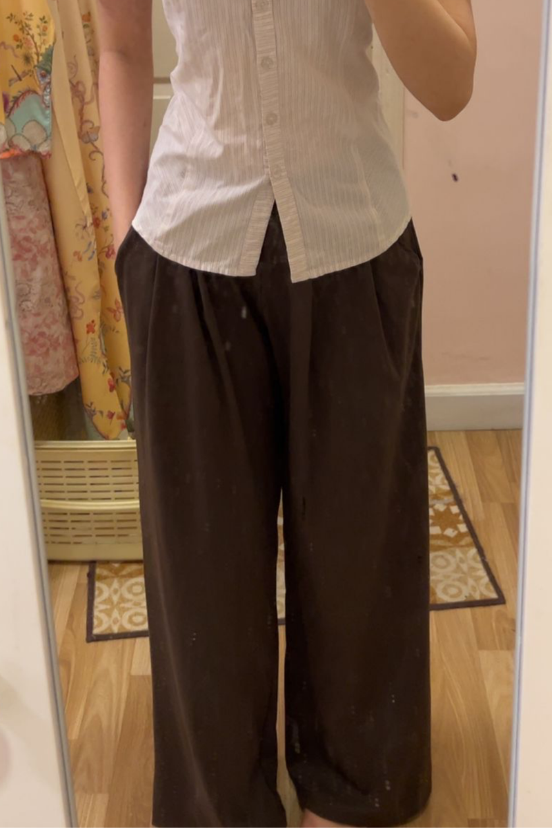 ELASTICATED SCUBA WIDE LEG PANTS