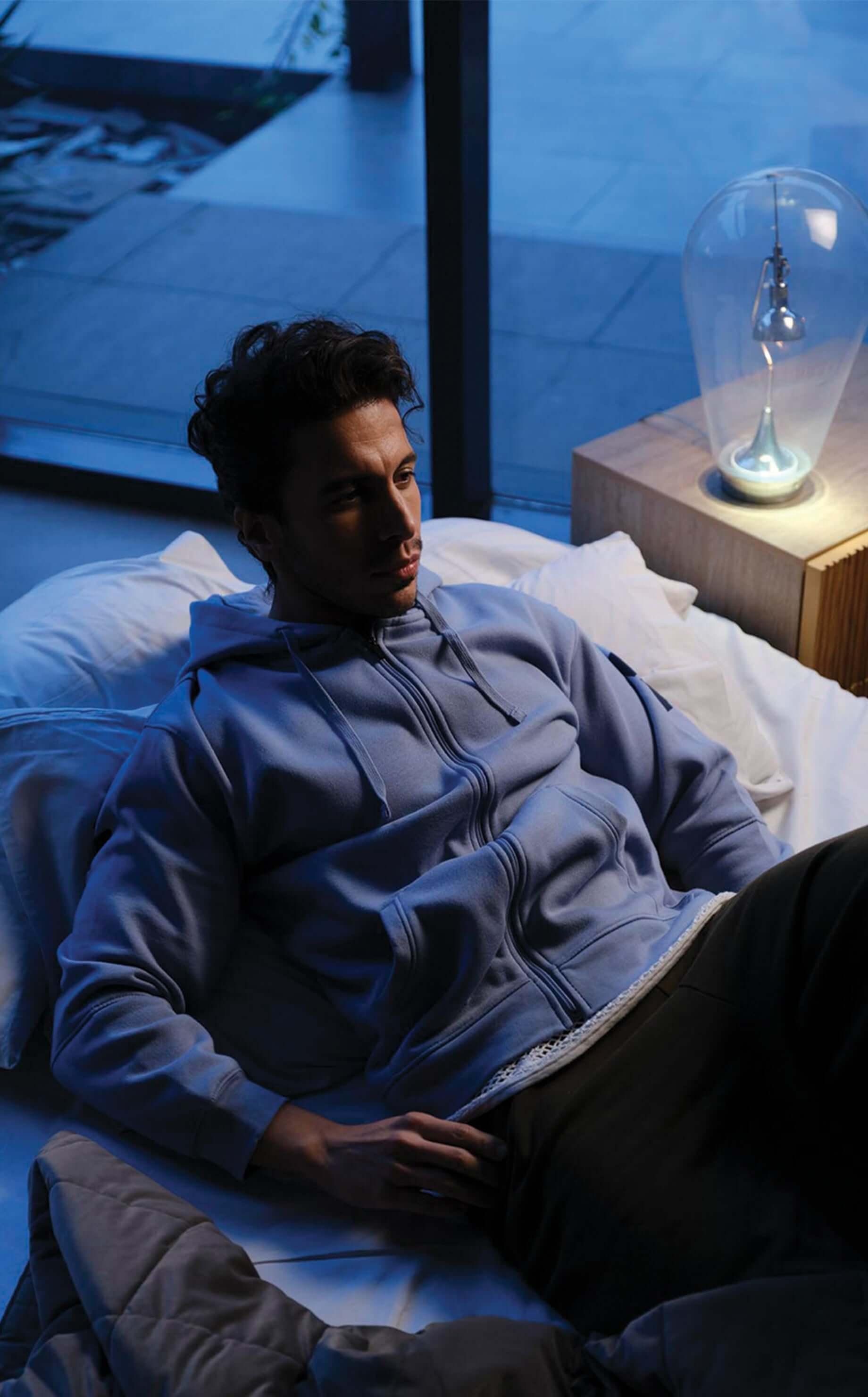 front view of the euphoria drop shoulder hoodie for men from WearVerve