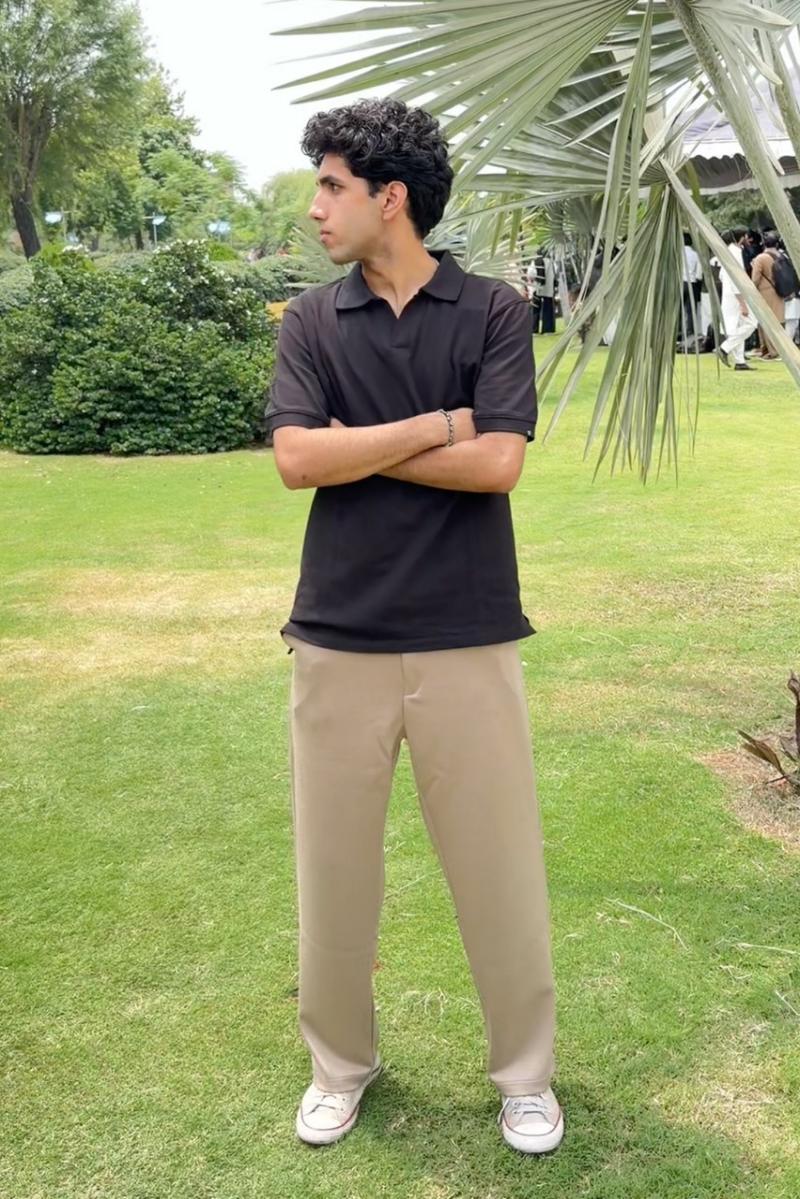 PIQUE KNIT JOHNNY POLO