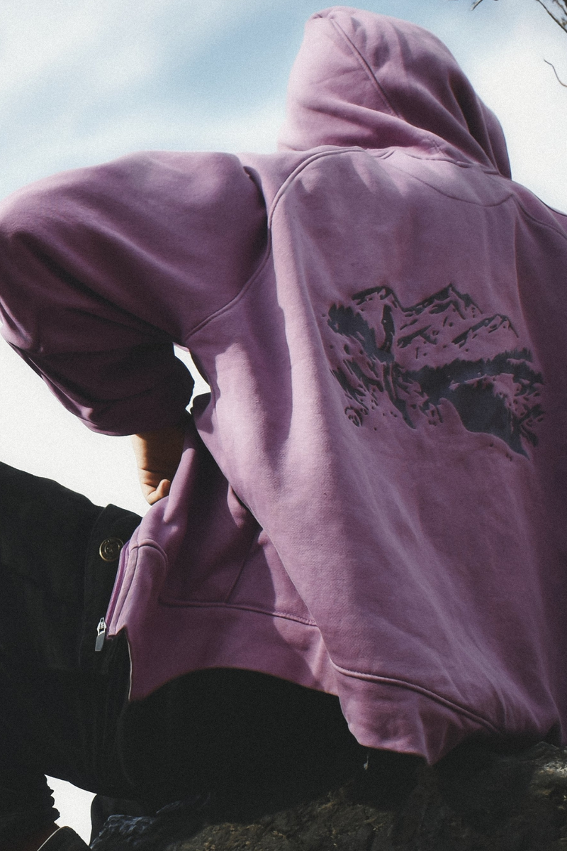 RAGLAN SLEEVES HOODIE - PURPLE
