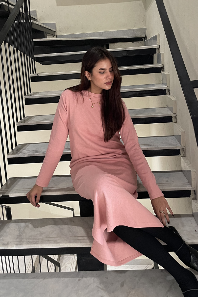 RIB KNIT MIDI DRESS