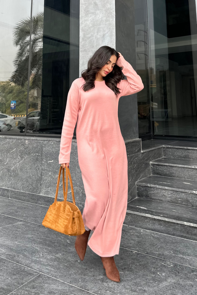 RIB KNIT MIDI DRESS