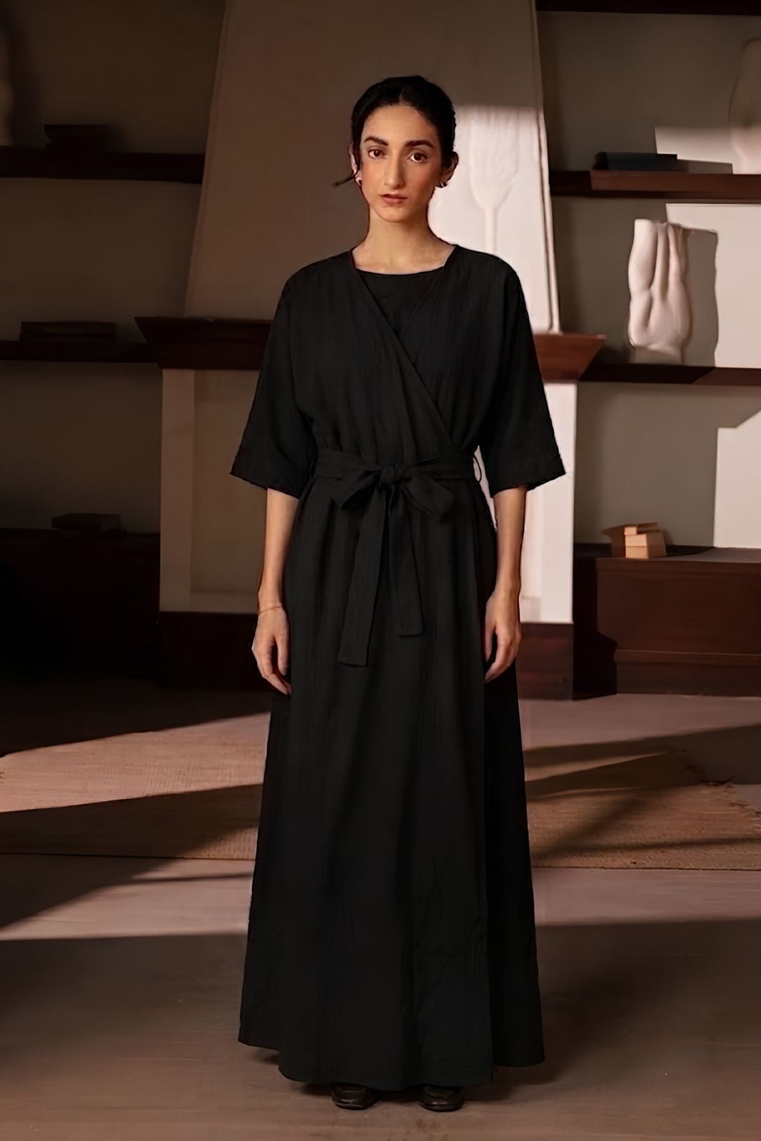 WRAP MIDI DRESS