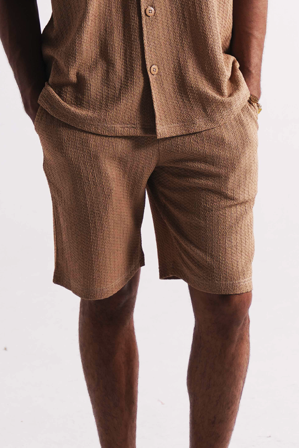 Beige Textured Mens Shorts Pakistan