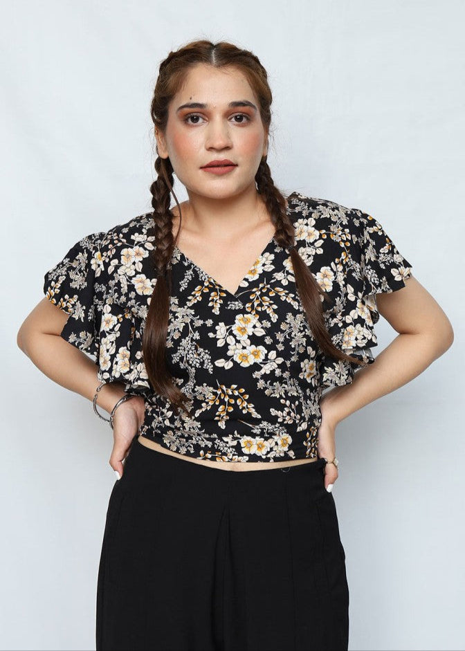 Flutter Sleeve Crop Top