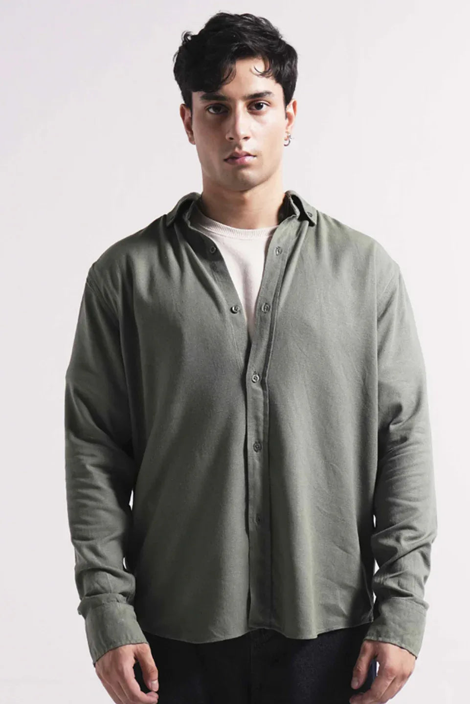 green button down shirt