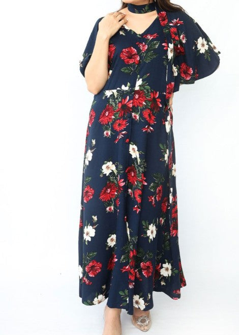 Midnight Blossom Kimono Dress