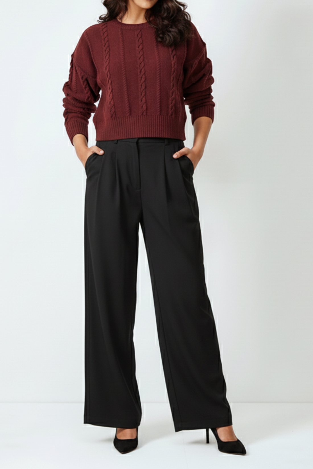 maroon sweater for women