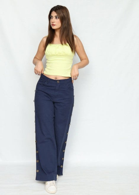 Snap Button Side Pants