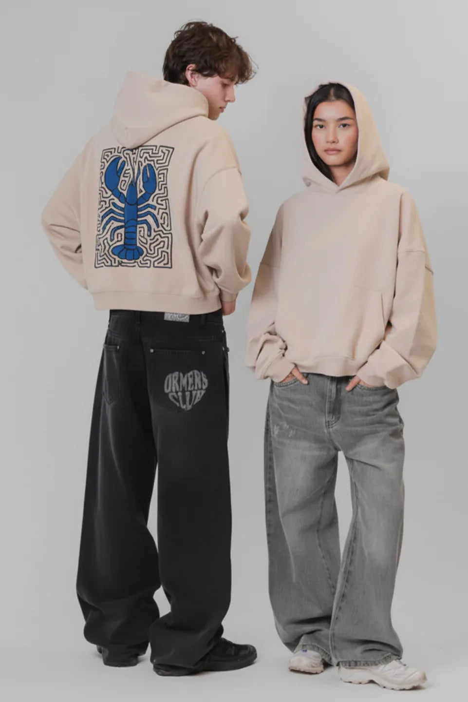 BEIGE LOBSTER MAZE HOODIE