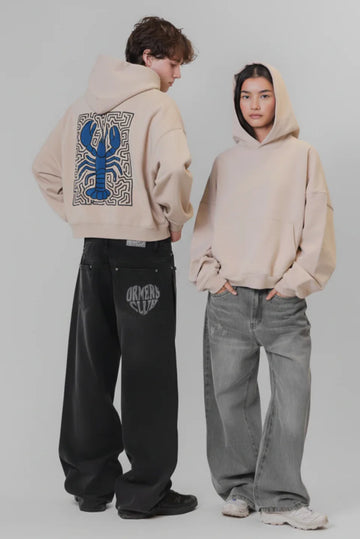 BEIGE LOBSTER MAZE HOODIE